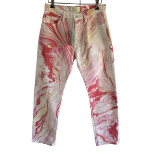 Aries - Lilly Marble-Print Denim Jeans - Pink unisex Size 28